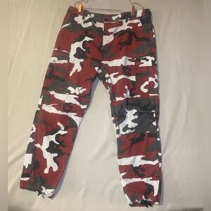 Backbone Red Black White Camo Cargo Pants Jogger Style XL